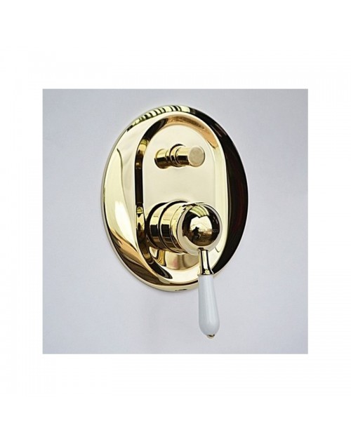 Встраиваемый смеситель для ванны и душа Magliezza Grosso Bianco 50147-do (золото)